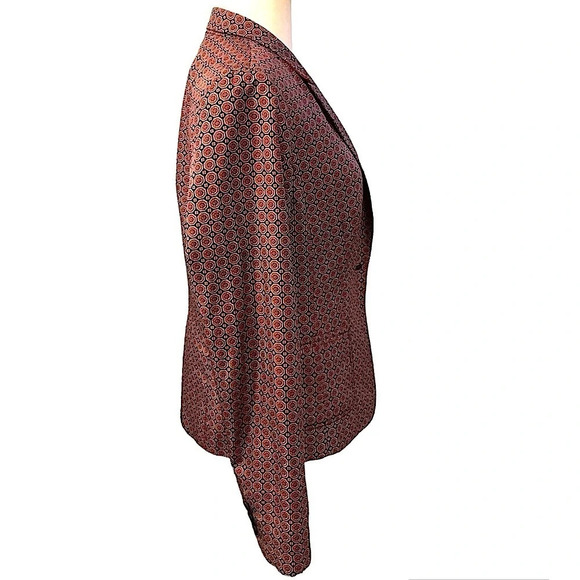 The Limited Vintage Medallion Print Blazer Jacket Satin Feel with Pockets Medium - Picture 4 of 16